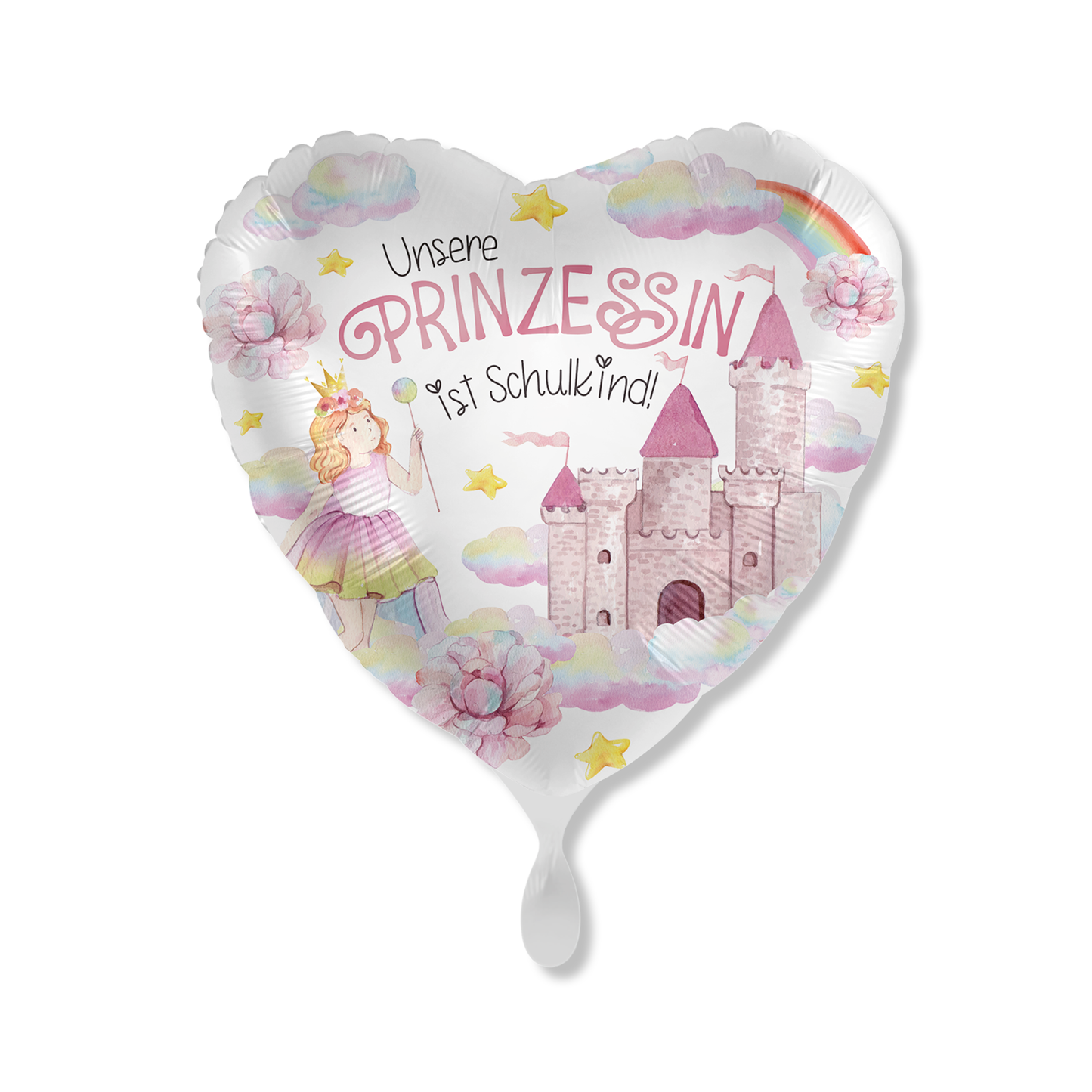 Unsere Prinzessin ist Schulkind - Herz Ballon